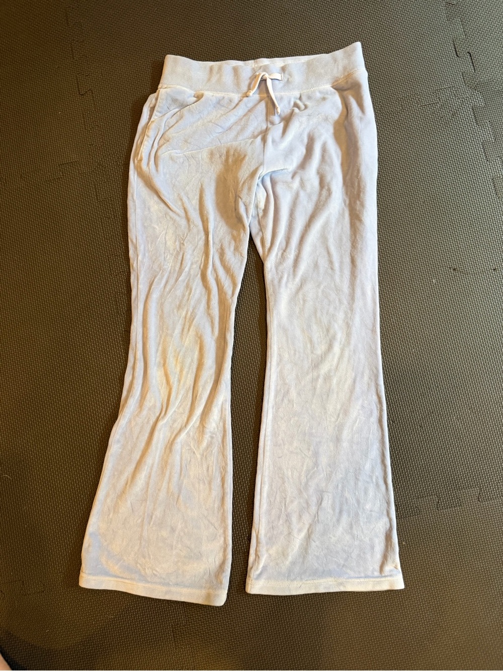 Vintage Velour Flare Abercrombie Kids Light Blue Drawstring Lounge Pants